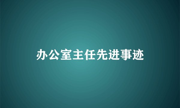 办公室主任先进事迹