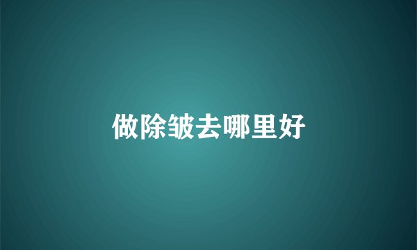 做除皱去哪里好
