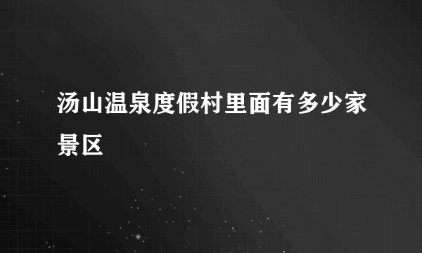 汤山温泉度假村里面有多少家景区