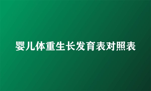婴儿体重生长发育表对照表
