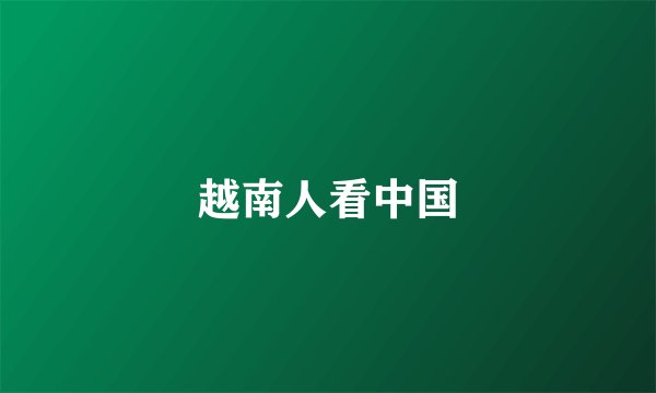越南人看中国