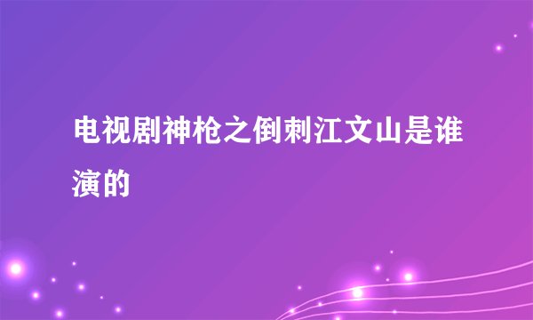 电视剧神枪之倒刺江文山是谁演的