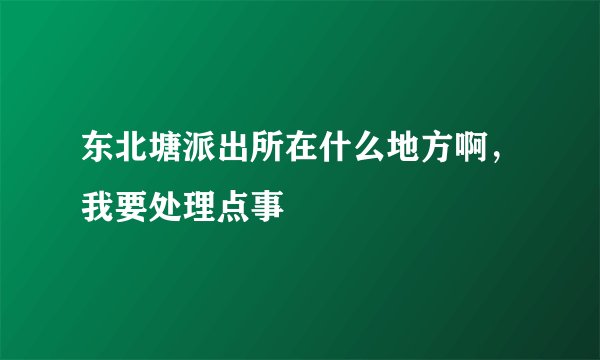 东北塘派出所在什么地方啊，我要处理点事