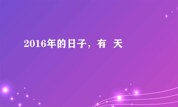 2016年的日子，有  天