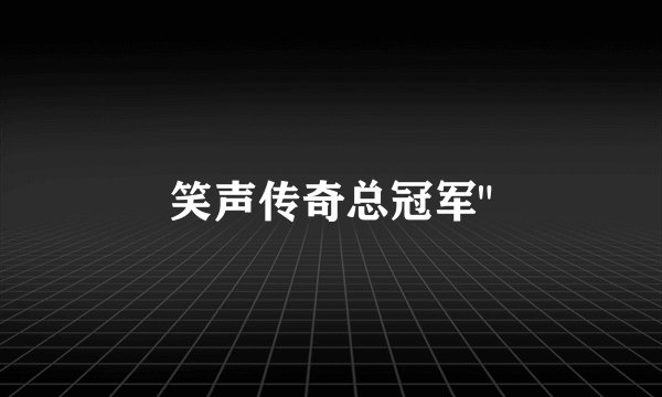 笑声传奇总冠军