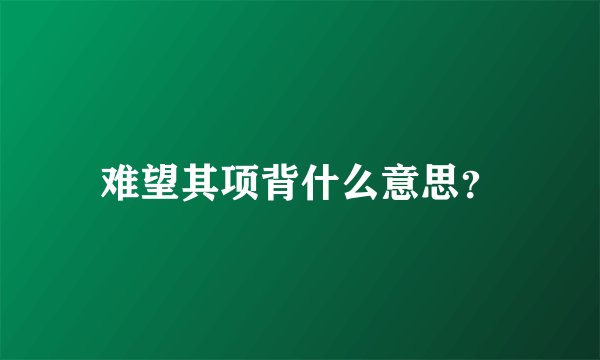 难望其项背什么意思？