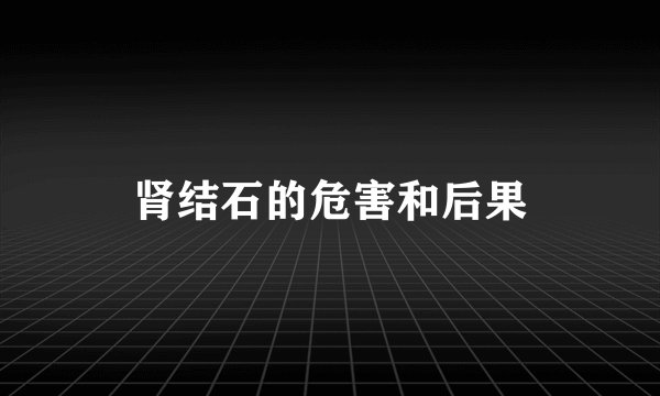 肾结石的危害和后果