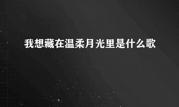 我想藏在温柔月光里是什么歌