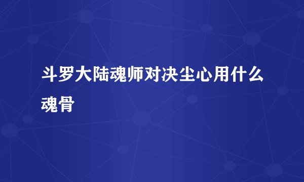 斗罗大陆魂师对决尘心用什么魂骨