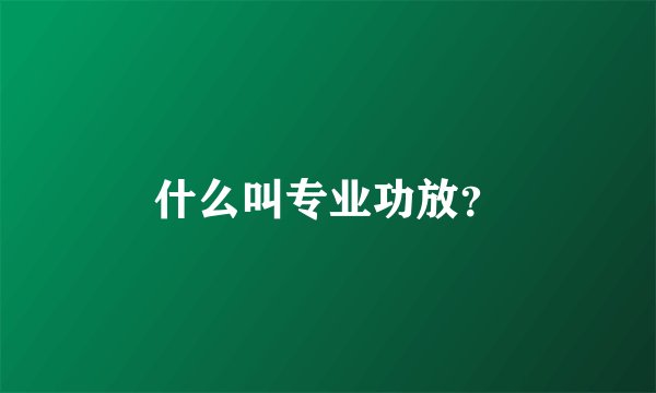 什么叫专业功放？