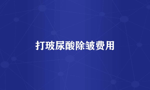 打玻尿酸除皱费用