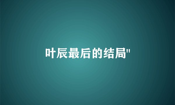 叶辰最后的结局