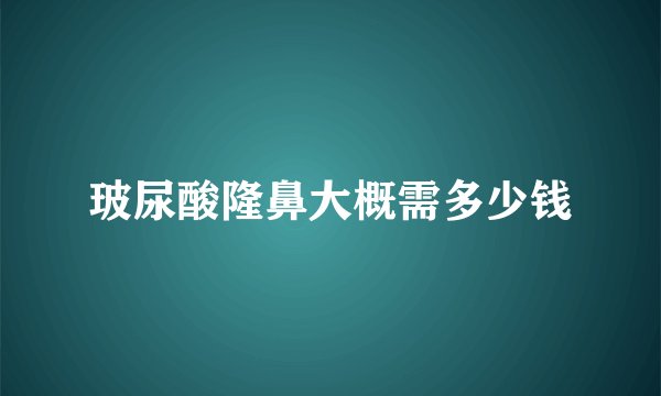 玻尿酸隆鼻大概需多少钱