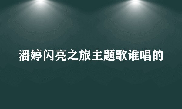 潘婷闪亮之旅主题歌谁唱的