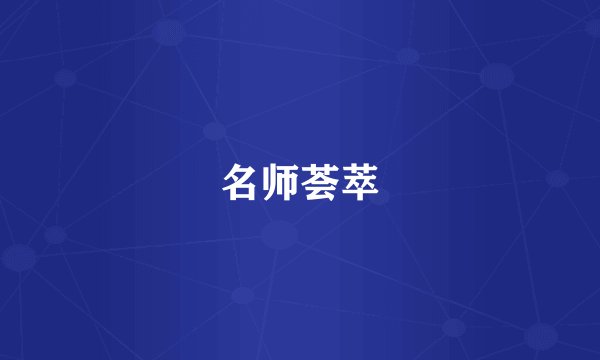 名师荟萃
