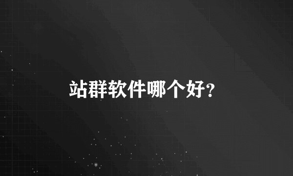 站群软件哪个好？