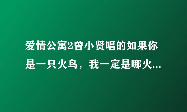 爱情公寓2曾小贤唱的如果你是一只火鸟,我一定是哪火苗……那歌叫什么?