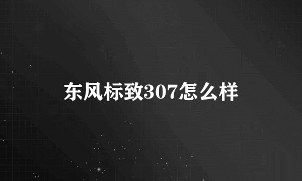 东风标致307怎么样