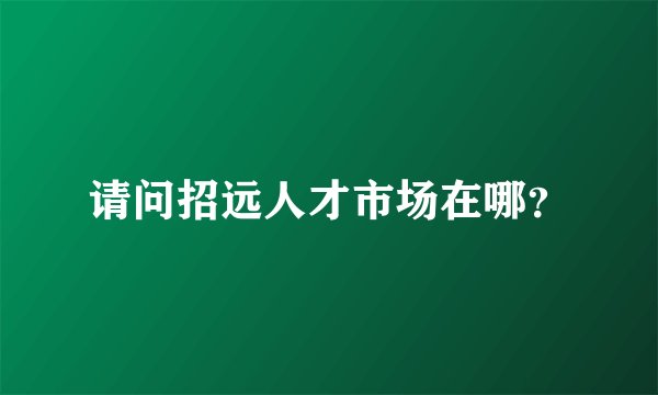 请问招远人才市场在哪？