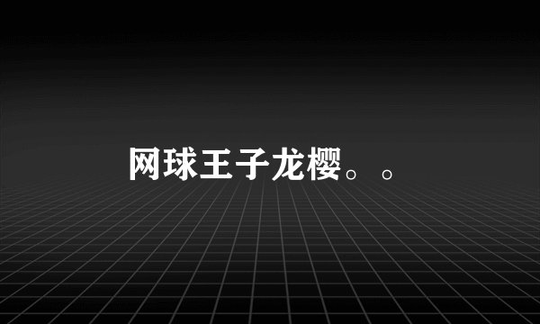 网球王子龙樱。。