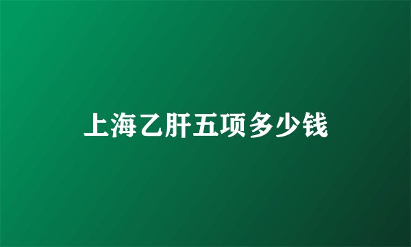 上海乙肝五项多少钱