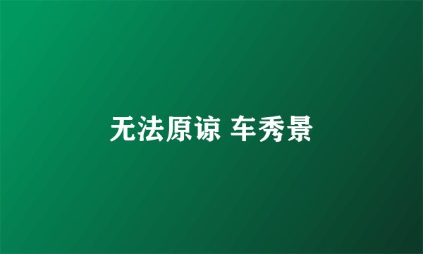 无法原谅 车秀景