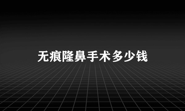 无痕隆鼻手术多少钱