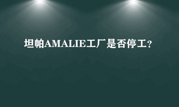 坦帕AMALIE工厂是否停工？
