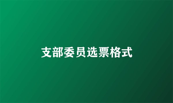 支部委员选票格式