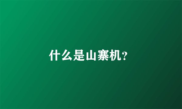 什么是山寨机？