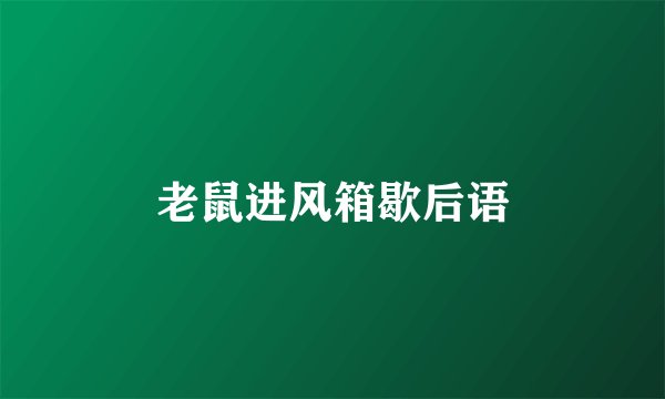 老鼠进风箱歇后语