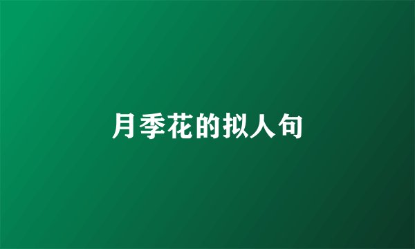 月季花的拟人句