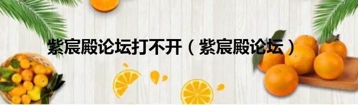 紫宸殿论坛打不开（紫宸殿论坛）