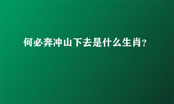 何必奔冲山下去是什么生肖？