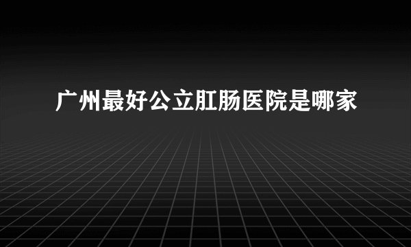 广州最好公立肛肠医院是哪家