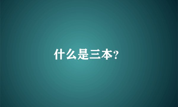 什么是三本？