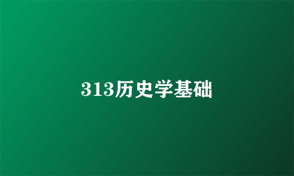 313历史学基础