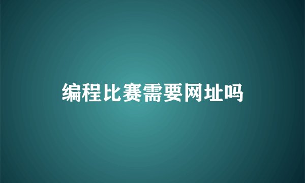编程比赛需要网址吗