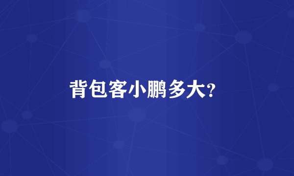 背包客小鹏多大?