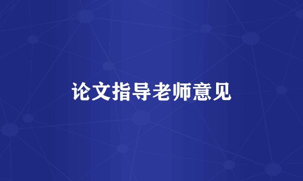 论文指导老师意见