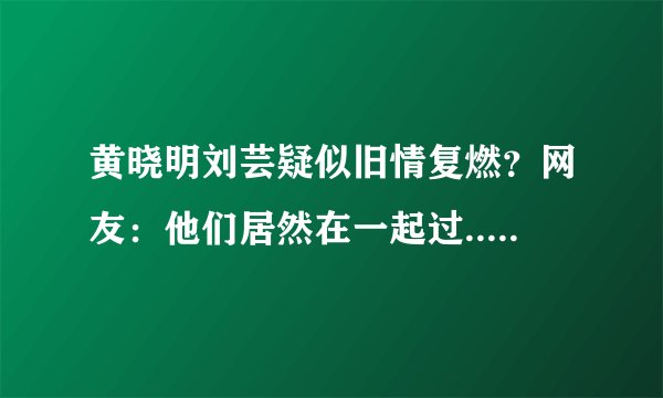 黄晓明刘芸疑似旧情复燃？网友：他们居然在一起过......