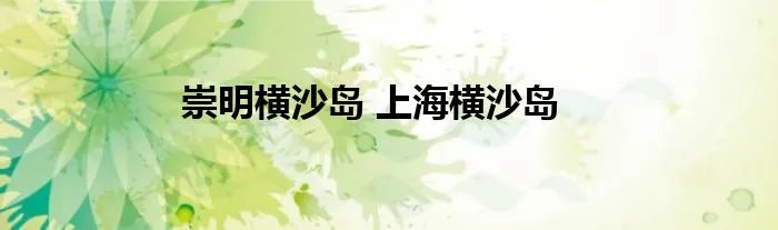 崇明横沙岛 上海横沙岛