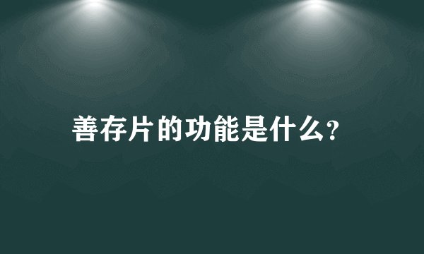 善存片的功能是什么？
