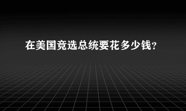 在美国竞选总统要花多少钱？