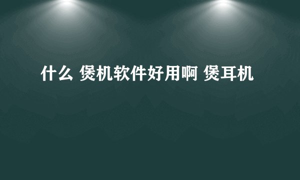 什么 煲机软件好用啊 煲耳机