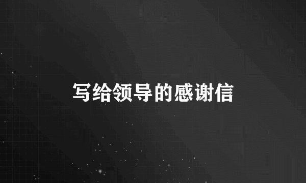 写给领导的感谢信