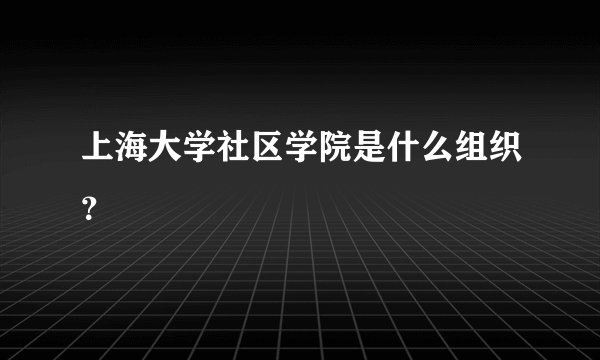 上海大学社区学院是什么组织?