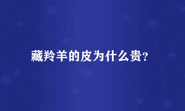 藏羚羊的皮为什么贵？