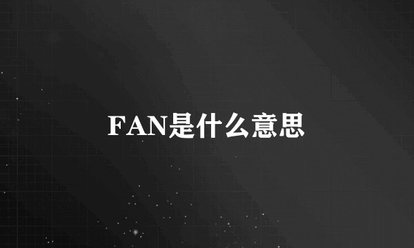 FAN是什么意思