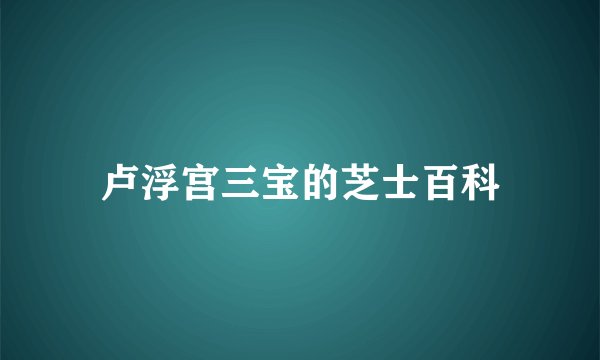 卢浮宫三宝的芝士百科